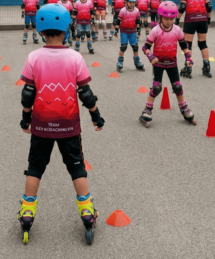 Élève apprenant les techniques de base du roller
